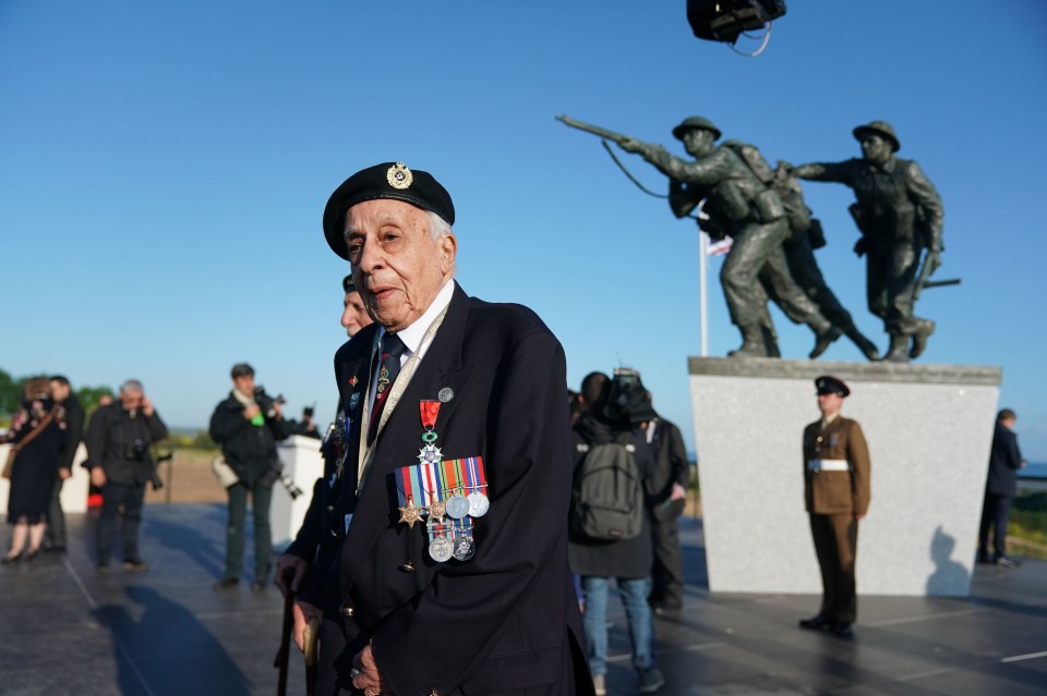 Patrick Moore from Kent, a veteran of the Royal Engineers, ahead of the Inauguration of the British Normandy Memorial site in Ver-sur-Mer