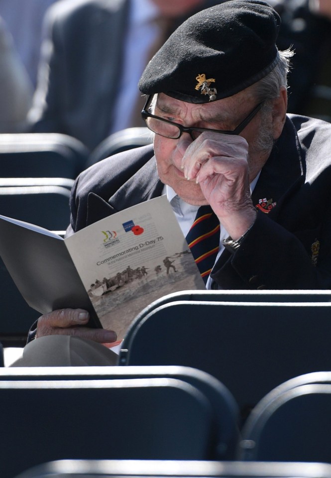 A veteran shedding a tear at the The National Memorial Arboretum  in Alrewas, Staffordshire