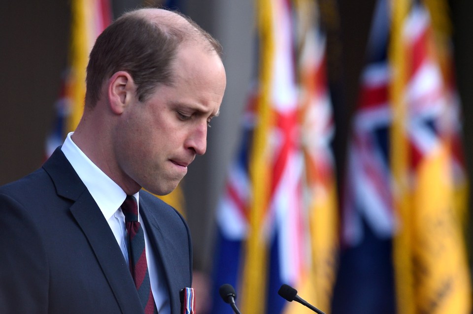 Prince William giving an emotional speech at the National Memorial Arboretum at Alrewas, in Staffordshire, for a service to mark the 75th anniversary of the landings