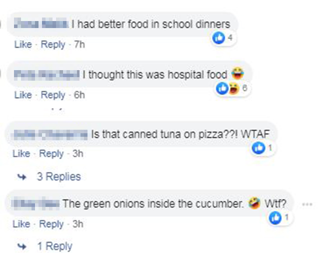  Fellow group members were equally horrified by the menu