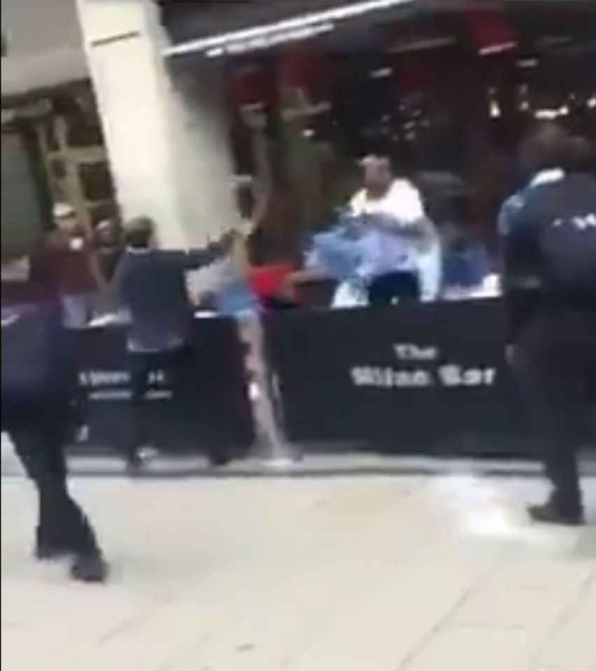  The aggressive schoolkids tossed fluid in the faces of drinkers outside the Milan Bar in Croydon