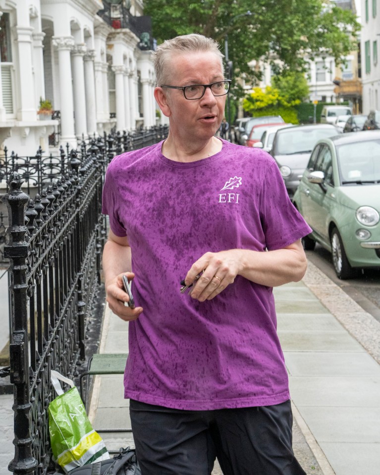  Gove photographed on Friday as he returned from a morning run