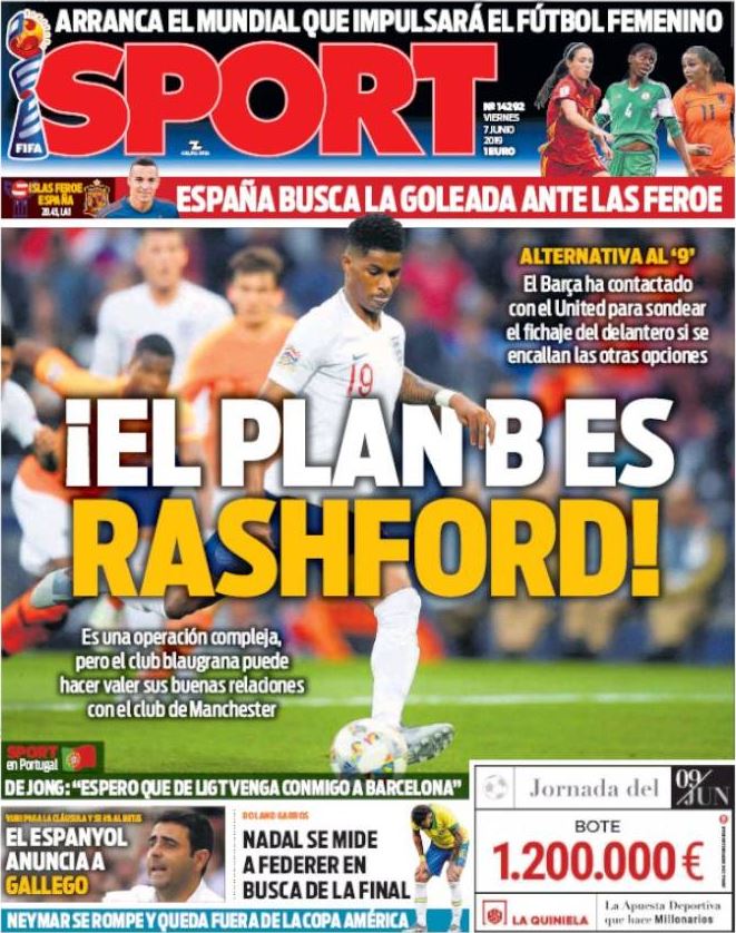  Sport claim Barcelona are in discussions with Manchester United over Marcus Rashford