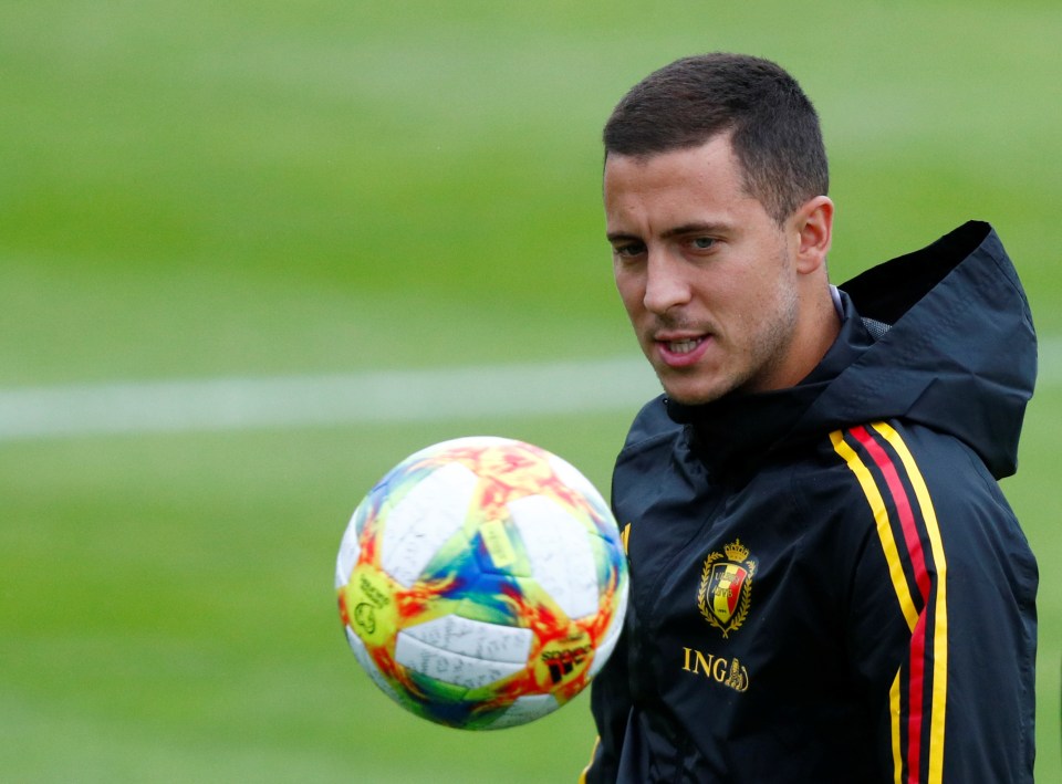  Eden Hazard in training with Belgium ahead of his much anticipated transfer to Real Madrid