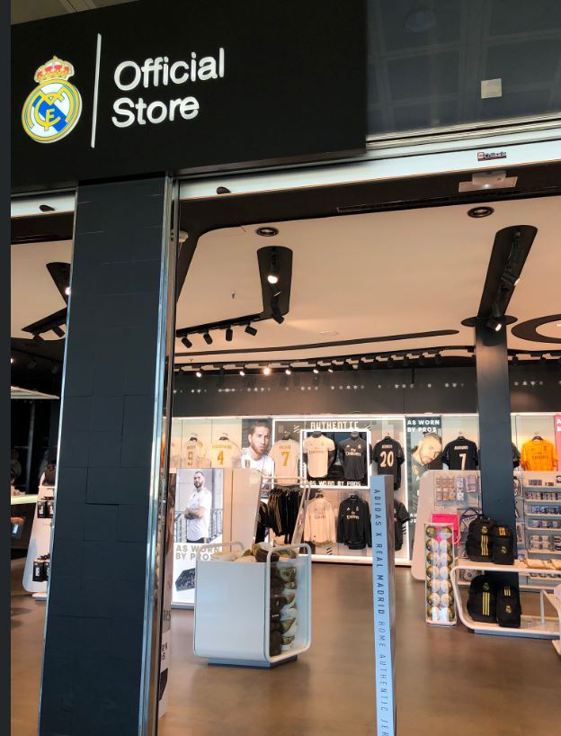  An Eden Hazard jersey can be seen on display in the Real Madrid store in Barcelona Airport