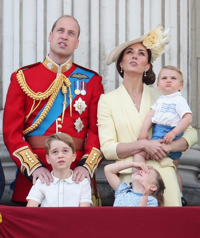 The Cambridges on the balcony at Trooping the Colour