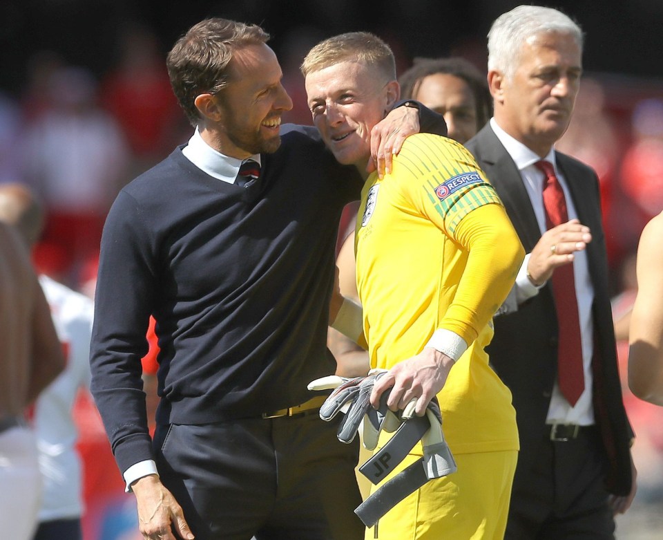 Gareth Southgate congratulated his goalkeeper after his heroics in Portugal