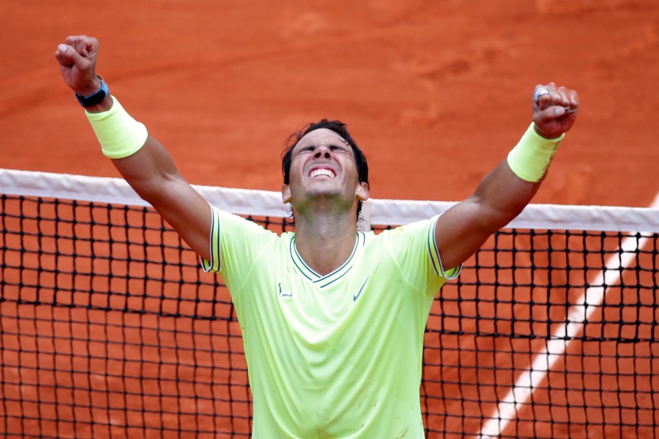  Nadal was a picture of joy as he celebrated winning on his favourite court yet again