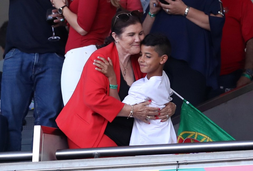  Ronaldo's mother, Maria Dolores dos Santos Aveiro, and his son Cristiano Jr were also in Porto to witness the victory over Netherlands