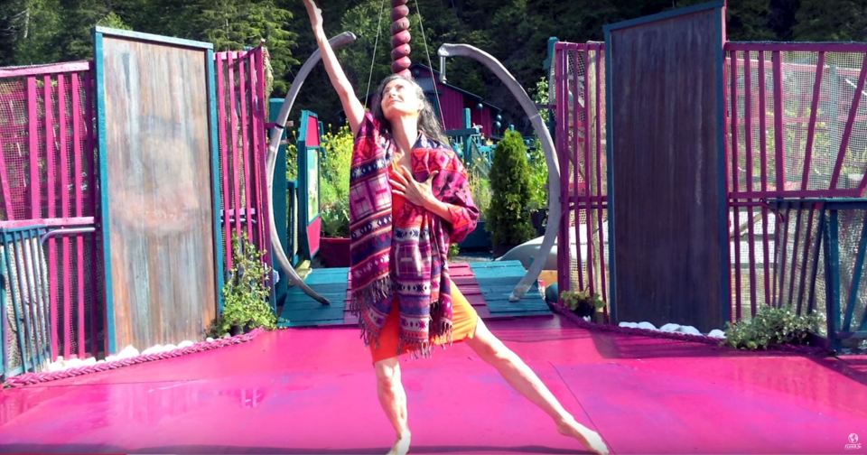  Catherine has a large outdoor mat on which to dance