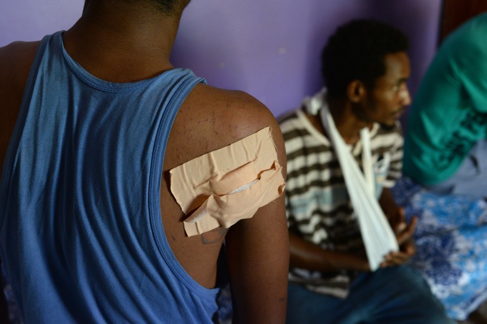  18-year-old Amar Mohammed al-Hassan, left, and Abdu al-Rahim also sustained injuries