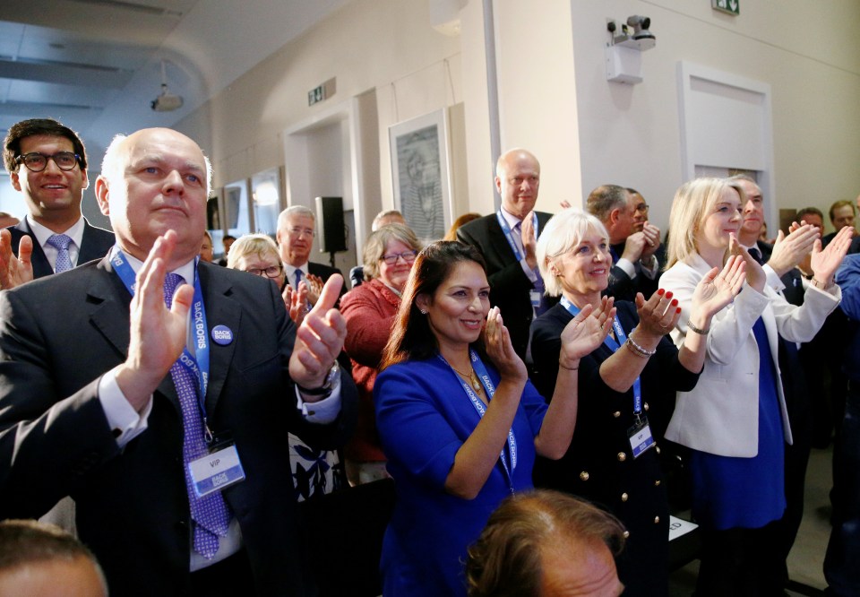  Johnson received an enthusiastic reception from Tory MPs including Iain Duncan Smith, Priti Patel, Nadine Dorries and Liz Truss