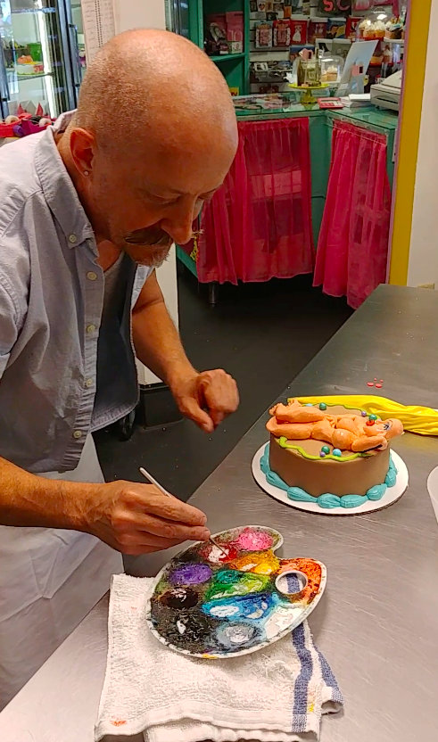  Customers are allowed in the kitchen to see how the cakes are created