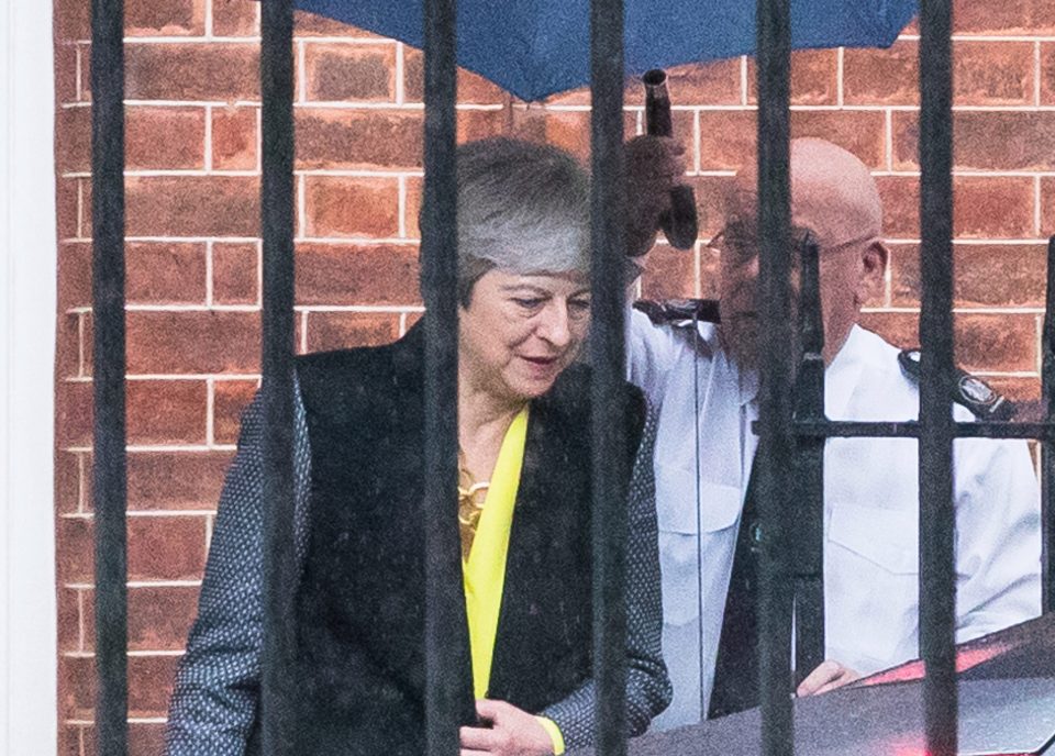  Theresa May looked summery in a yellow dress on her way to a Sky News programme