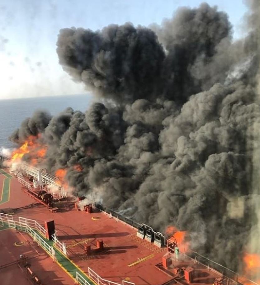  The tanker was one of two ships attacked today sparking an evacuation of all crew members