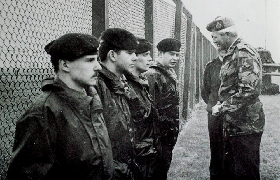  Tony (second from left) at camp Kirton Lindsey, South Humberside, shortly after returning from the Falklands