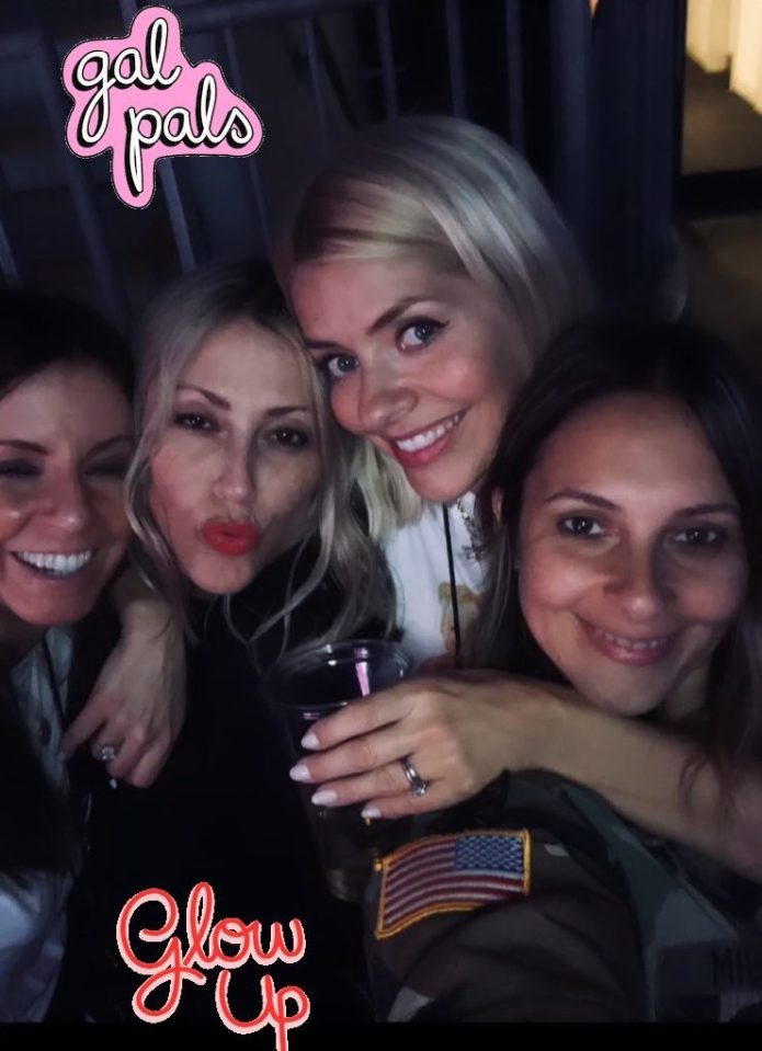  Holly Willoughby attended the Spice Girls' second London date in Wembley Stadium last night with a glass of prosecco in hand