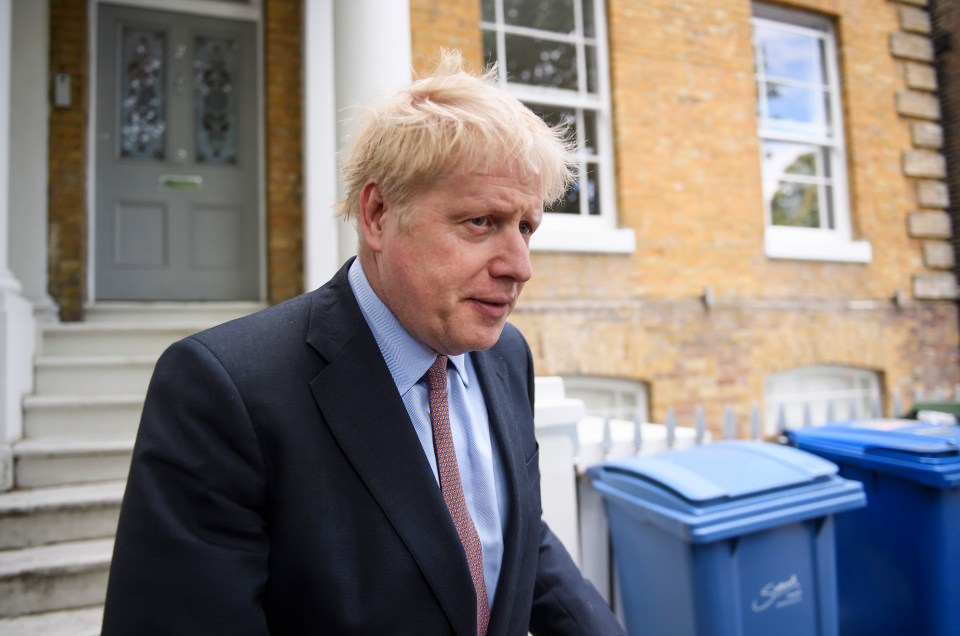  Boris, pictured leaving his London home today, has emerged as the frontrunner for No10