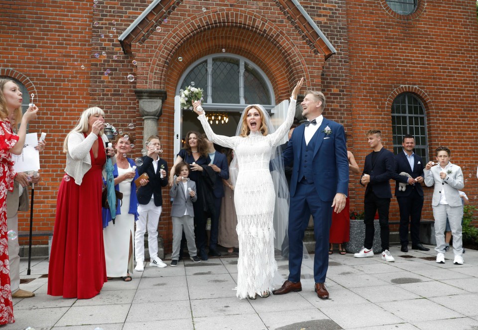 The marriage took place in front of 200 guests at the Egebaeksvang Church in Espergaerde, Copenhagen