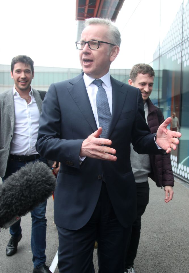  Michael Gove arriving for the first Tory leadership debate