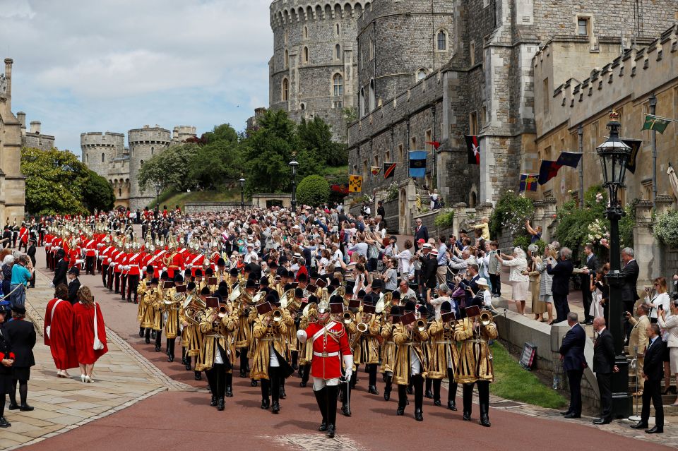  Household Cavalry guards marching before the annual service