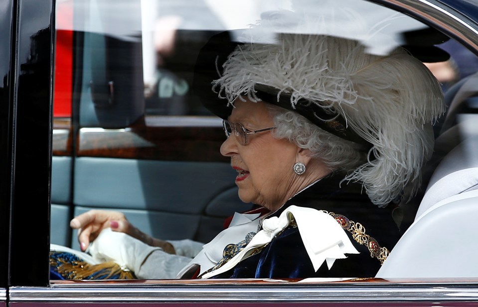  The Queen arriving to the Order of the Garter Service