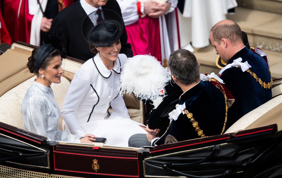  The King and Queen of Spain leaving the annual service with the Duke and Duchess of Cambridge