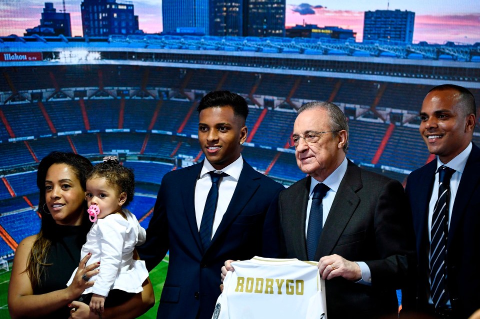 Rodrygos mum, dad and baby sister were at his unveiling in Madrid