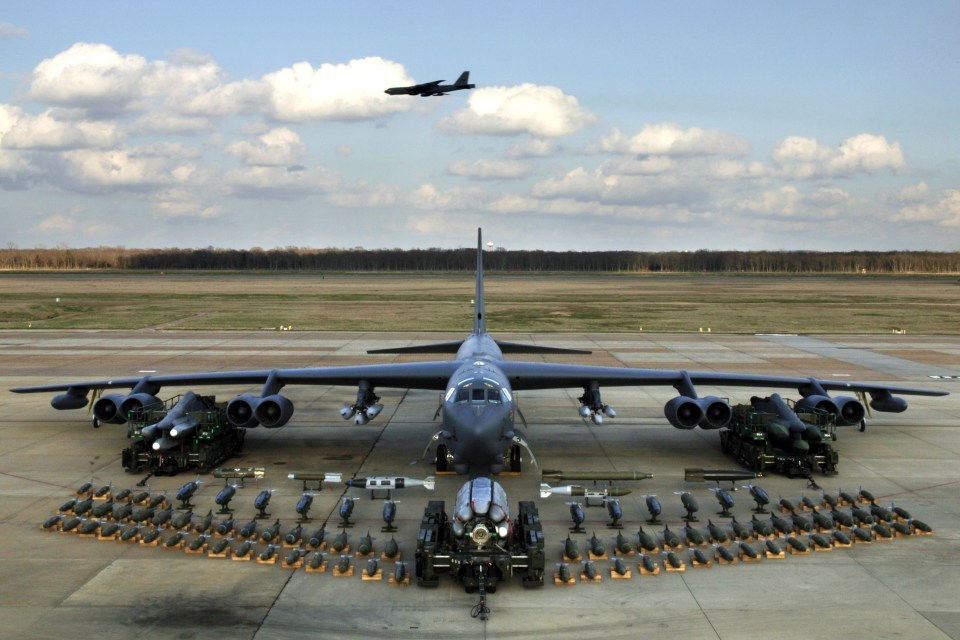 The B-52 is capable of carrying nuclear weapons as well as over 31,000kg of weaponry