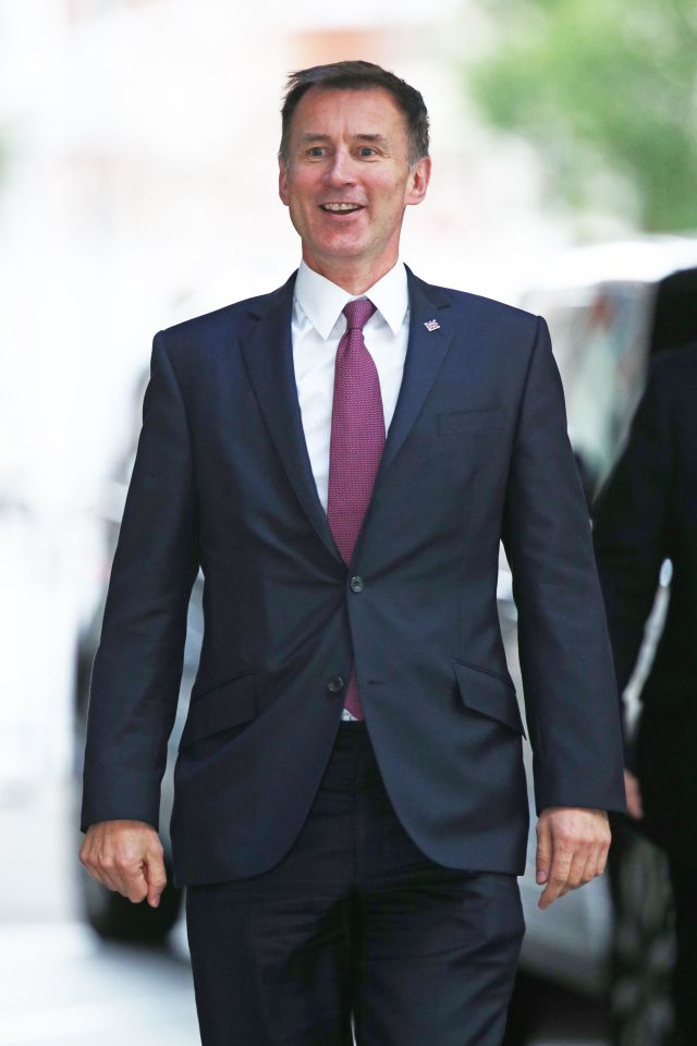  Jeremy Hunt is aiming to stay in second place