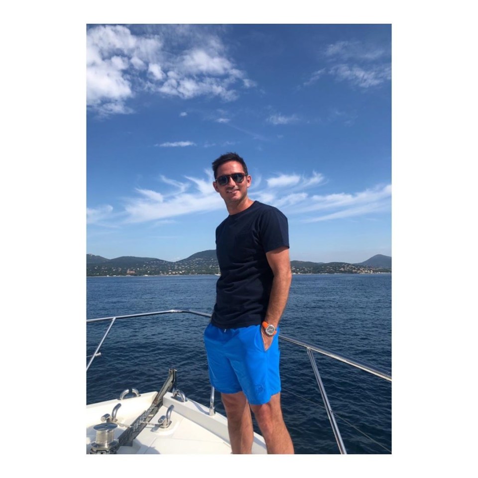  Christine Lampard took this picture of Frank on a boat in St Tropez