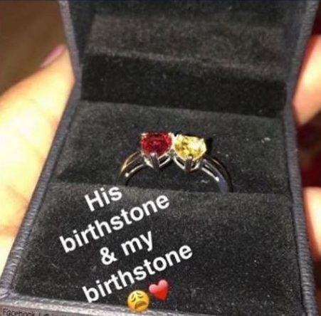 Unfortunately for the bride, her red garnet birthstone ended up looked like ‘ketchup and mustard’ next to the yellow topaz