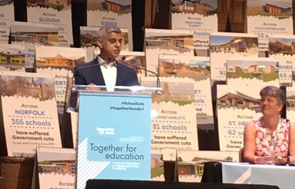  Sadiq Khan made the comment at an education event in Westminster today