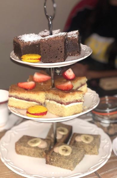 Her pals arranged a surprise afternoon tea