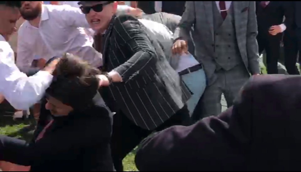 Shocking footage shows boozy men in a terrifying punch-up at Royal Ascot