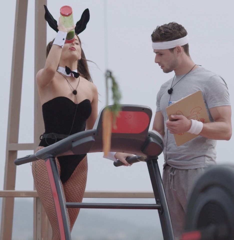 The model took on the role of PT in the gym bunnies challenge