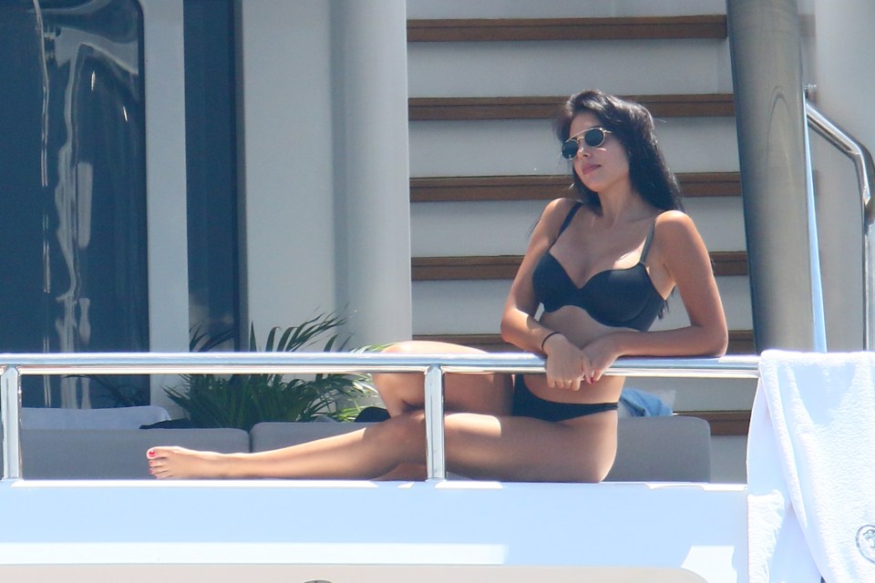 Cristiano Ronaldo's girlfriend Georgina Rodriguez relaxes in the sunshine on their luxury yacht