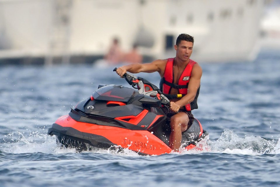  Ronaldo has enjoyed cruising along the Mediterranean Sea on one of the jet skis