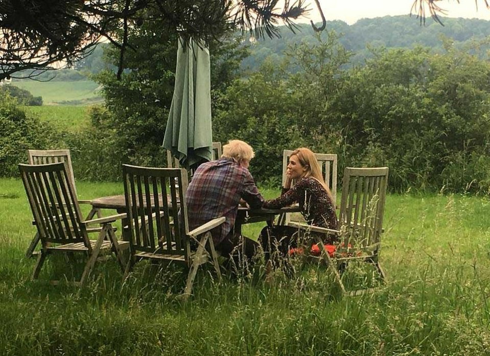  Boris and Carrie were spotted in the Sussex countryside for the first time since police were called to their flat on Friday night