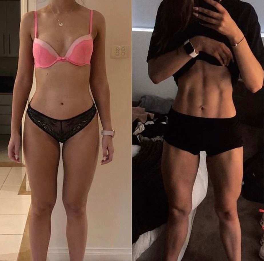  She used to undereat and over exercise but since eating 3,000 a day, she's seen huge gains