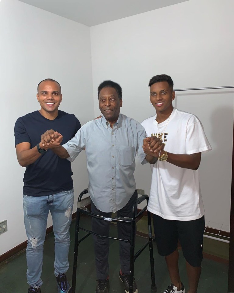 Rodrygo's dad Eric, pictured alongside Pele, played second division football in Brazil