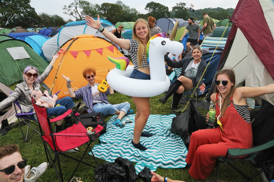  Some punters brought blow-up pool toys to make the most of the warm weather