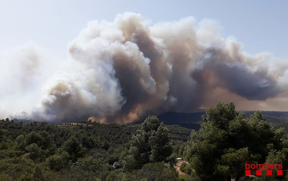  A wildfire rages at Torre de l´Espanyol in Ribera d´Ebro in northeastern Spain