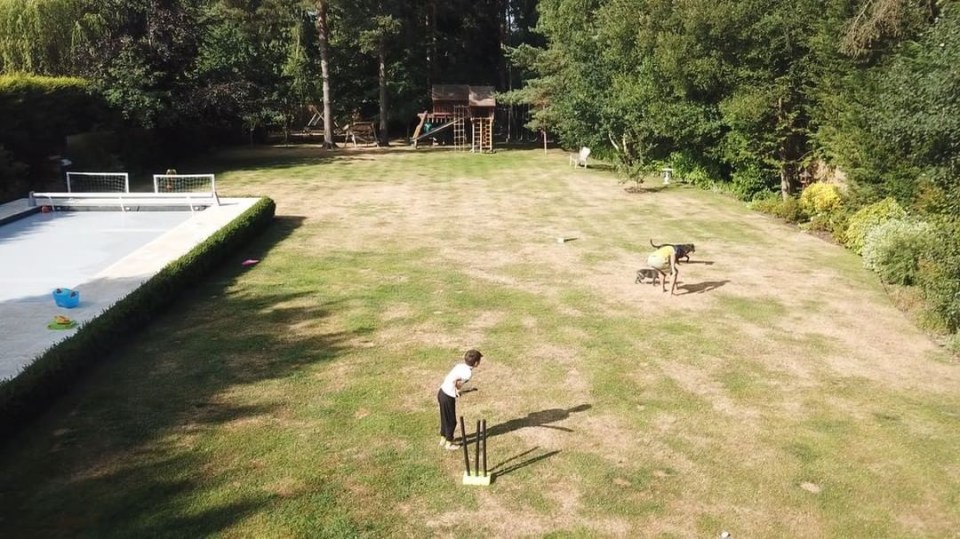  Pietersen's lush garden in his home is good enough to play cricket on in the summer