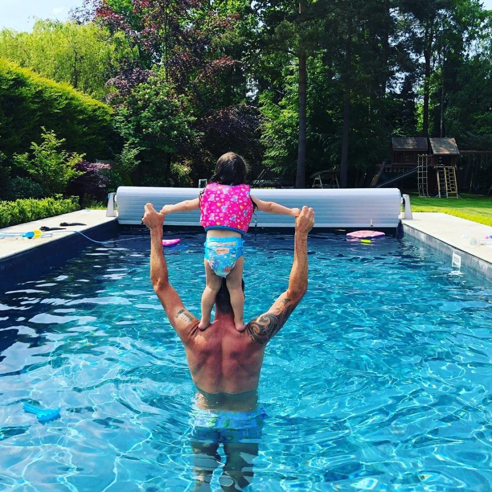  While the swimming pool allows Pietersen time with his daughter, Rosie