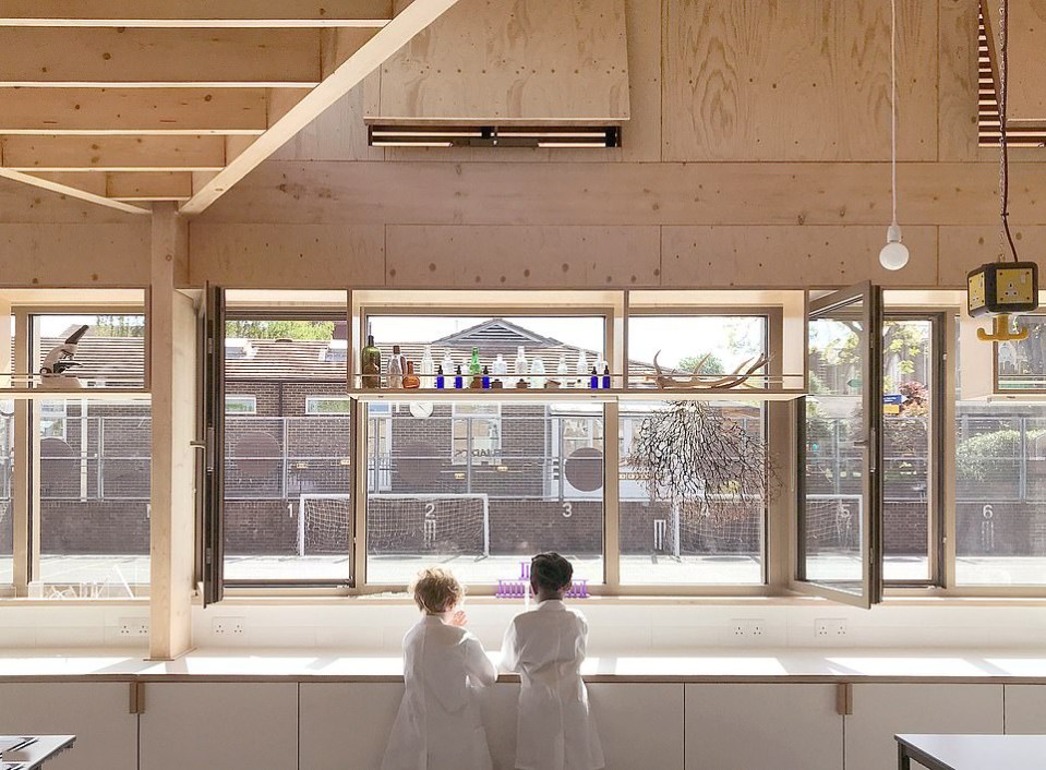  Eleanor Palmer Science Lab in London was described as a learning environment that aims 'to foster enquiring minds, curiosity and wonder in the world'