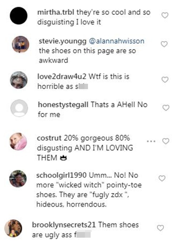  The shoes are dividing opinions online