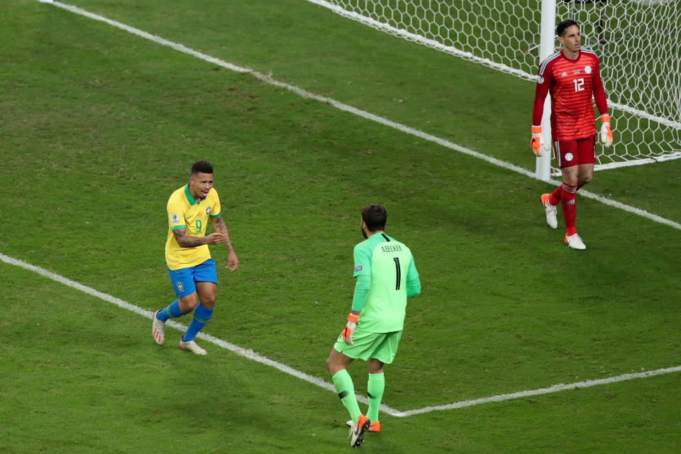  The Man City ace kept his goal to seal a 4-3 shoot-out victory for Brazil over Paraguay