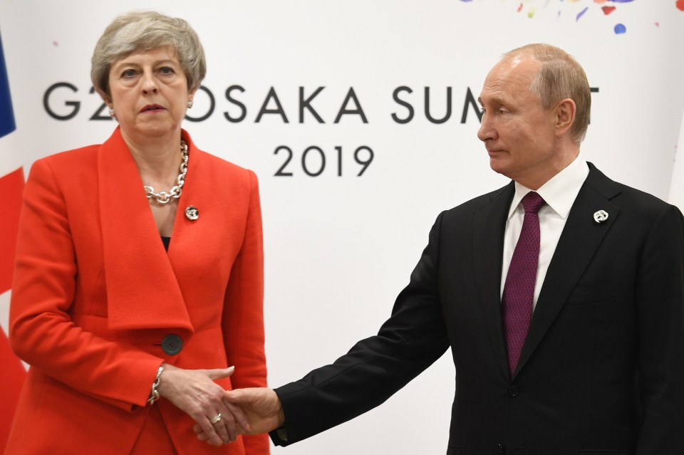 Theresa May’s face said it all as she met 66-year-old Vladimir Putin at the G20 today