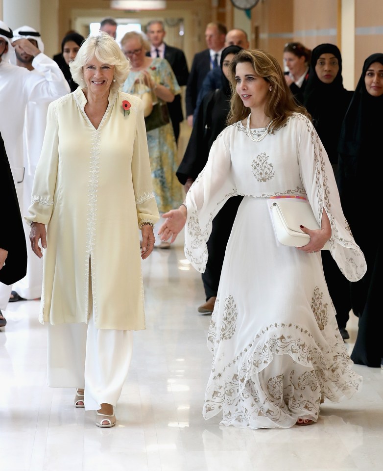  The Duchess of Cornwall and Princess Haya during a royal tour of the UAE in 2016